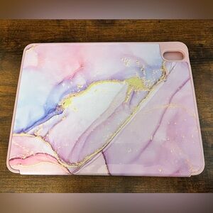 IPad Case, Hard Trifold Marbled Pink